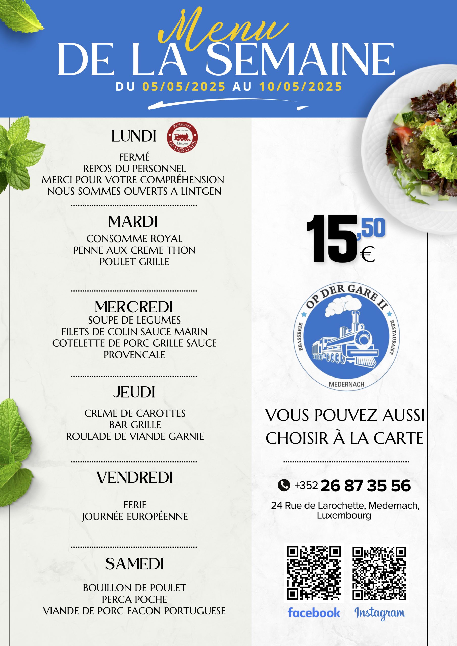 Menu S112 - Medernach